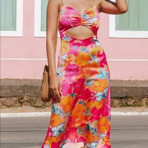 CUPSHE floral dress with cut out never worn